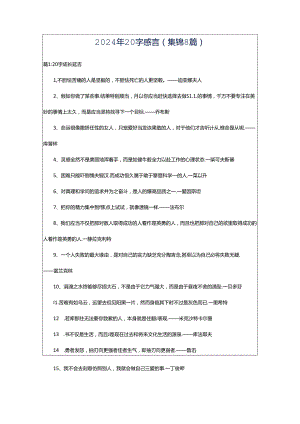 2024年20字感言（集锦8篇）.docx