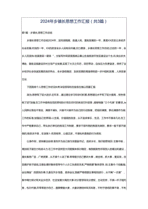 2024年乡镇长思想工作汇报（共3篇）.docx