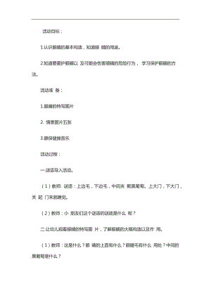 小班健康教育《不让眼睛受伤害》PPT课件教案参考教案.docx