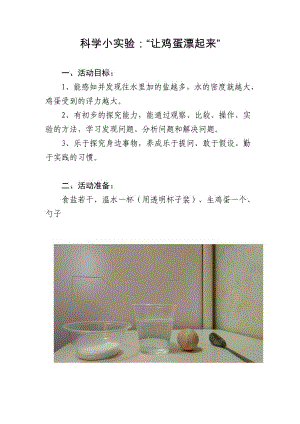大班科学《让鸡蛋漂起来》PPT课件教案大班科学《让鸡蛋漂起来》微教案.docx