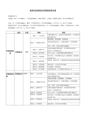医美注射美容会员营销政策方案.docx