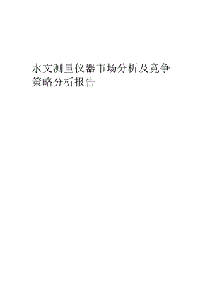 水文测量仪器市场分析及竞争策略分析报告.docx
