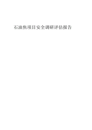 2024年石油焦项目安全调研评估报告.docx