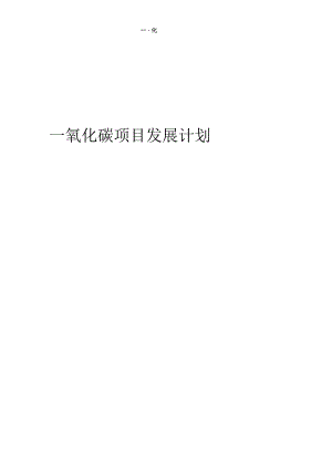 2024年一氧化碳项目发展计划.docx