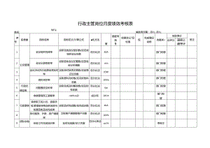 行政主管岗位月度绩效考核表.docx