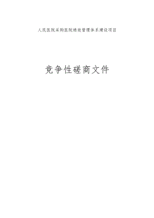 医院采购医院绩效管理体系建设项目招标文件.docx