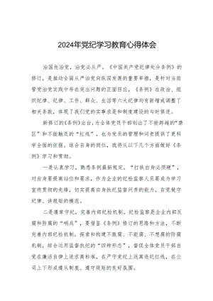 2024年党纪学习教育心得体会发言稿四篇.docx