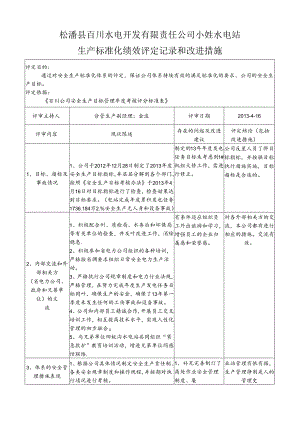 小姓电站安全生产标准化绩效评定和改进措施.docx
