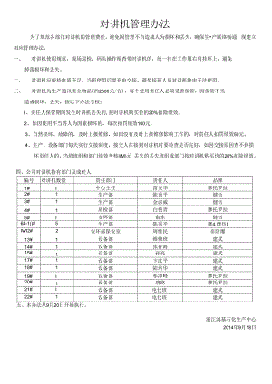 对讲机管理办法(生产中心颁布).docx