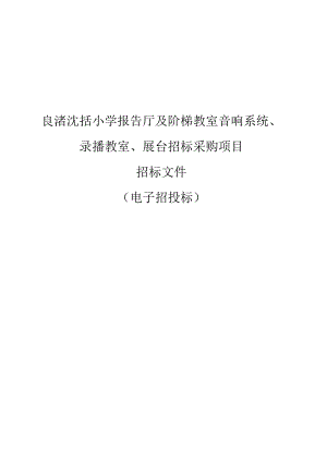 小学报告厅及阶梯教室音响系统、录播教室、展台招标采购项目招标文件.docx