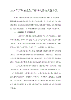 2024 年开展安全生产精细化整治实施方案.docx