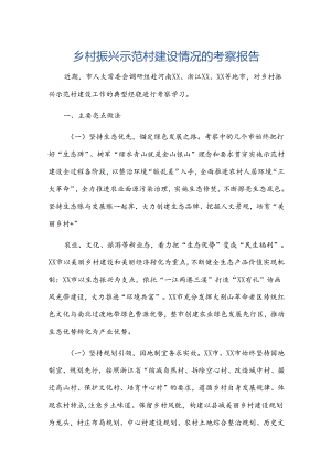 乡村振兴示范村建设情况的考察报告.docx