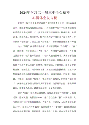 2024年《二十届三中全会精神》心得体会.docx