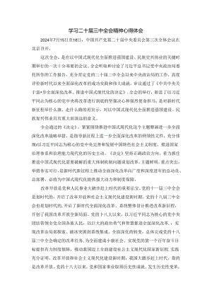 2024年学习二十届三中全会心得体会感悟一.docx