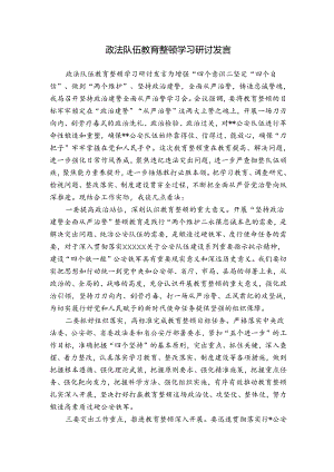政法队伍教育整顿学习研讨发言.docx