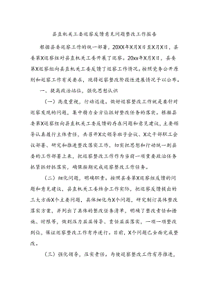 县直机关工委巡察反馈意见问题整改工作报告.docx