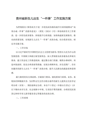 贵州省新生儿出生“一件事”工作实施方案.docx