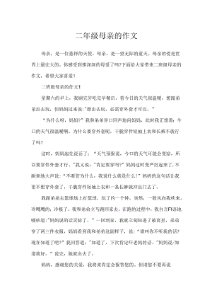 二年级母亲的作文.docx