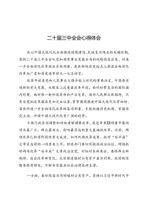 学习二十届三中全会研讨发言材料 （3篇）.docx
