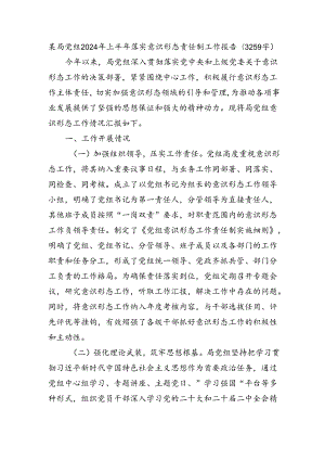 某局党组2024 年上半年落实意识形态责任制工作报告（3259字）.docx