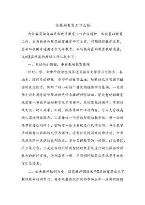 县基础教育工作汇报.docx