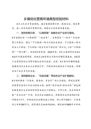 乡镇优化营商环境典型经验材料.docx