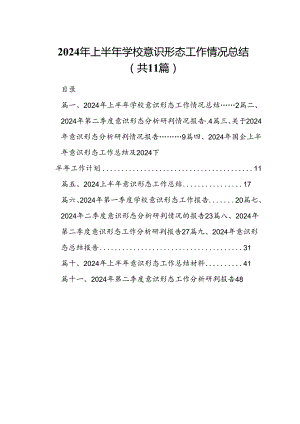 （11篇）2024年上半年学校意识形态工作情况总结合集.docx