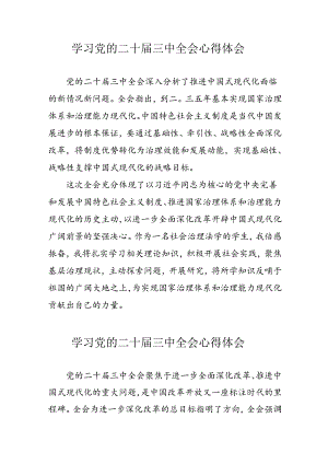 2024年学习党的二十届三中全会个人心得体会 合计10份.docx