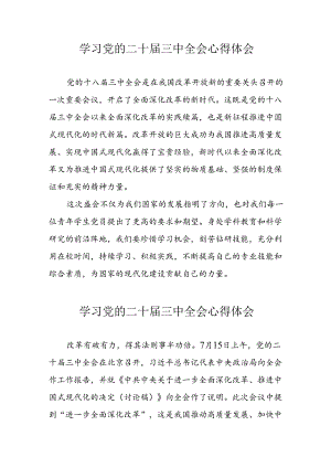 2024年学习党的二十届三中全会心得体会 （汇编12份）.docx