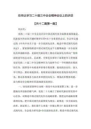 （12篇）在传达学习二十届三中全会精神会议上的讲话.docx