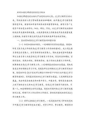 财政加强纪律建设经验亮点做法.docx