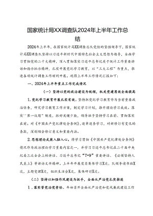 国家统计局XX调查队2024年上半年工作总结.docx