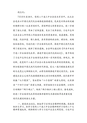 在理论学习中学组学习贯彻二十届三中全会精神专题研讨会上的发言.docx