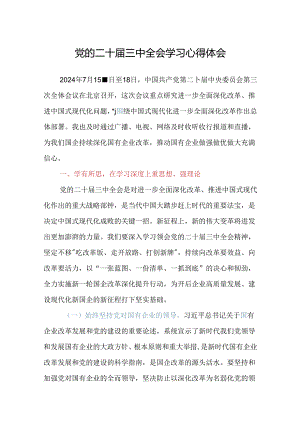 党的二十届三中全会学习心得体会（2024）.docx