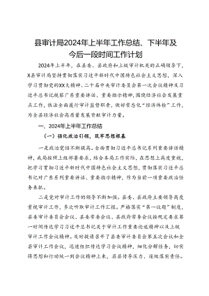 县审计局2024年上半年工作总结、下半年及今后一段时间工作计划.docx