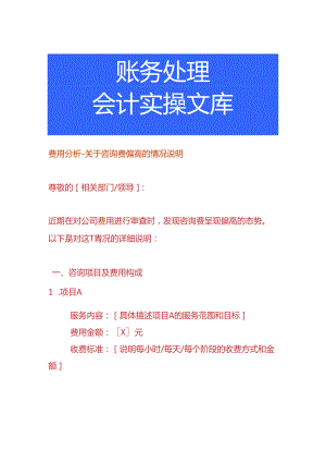 费用分析-咨询费偏高的情况说明.docx