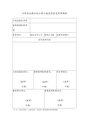 江苏省公路水运工程工地试验室变更审核表.docx