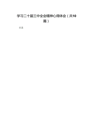 10篇学习二十届三中全会精神心得体会专题资料.docx