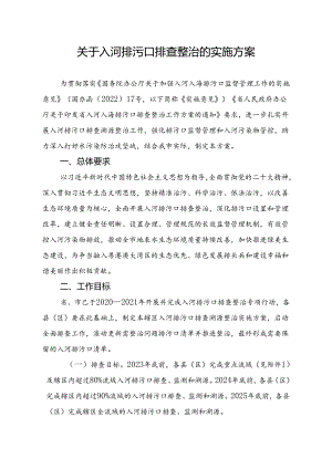 关于入河排污口排查整治实施方案.docx