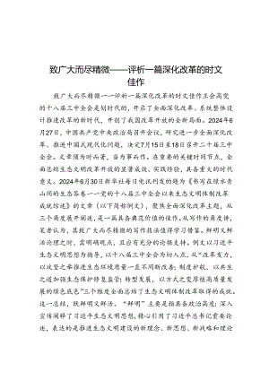 致广大而尽精微——评析一篇深化改革的时文佳作.docx