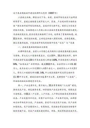 关于某县精致城市建设的调研与思考（6067字）.docx