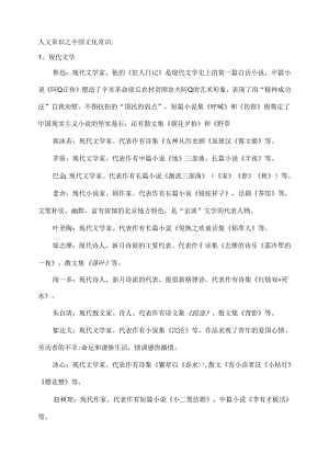 人文常识之中国文化常识21个知识点精排.docx
