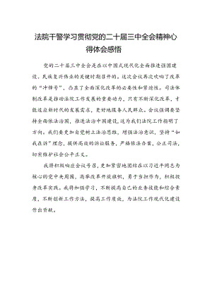 法院干警学习贯彻党的二十届三中全会精神心得体会感悟.docx