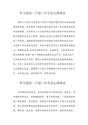 2024年学习党的二十届三中全会心得体会 （合计13份）.docx
