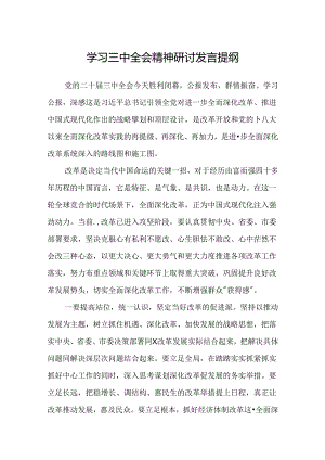 2024年学习三中全会精神研讨发言提纲.docx