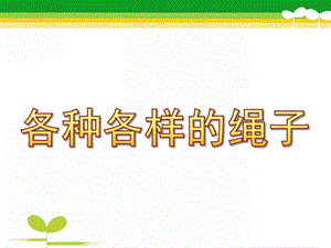 中班科学活动《各种各样的绳子》PPT课件教案各种各样的绳子.pptx
