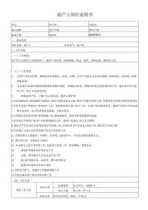 助产士岗位说明书.docx