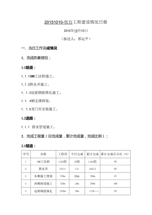 20151010-侯台工程建设情况日报.docx