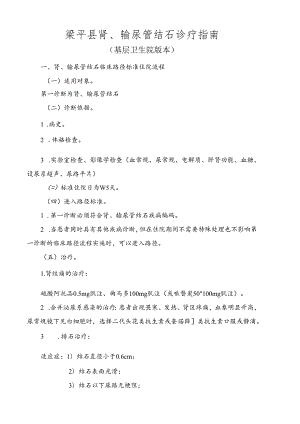 基层医疗机构肾、输尿管结石治疗规范.docx