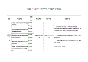 施放气球企业安全生产执法检查表.docx
